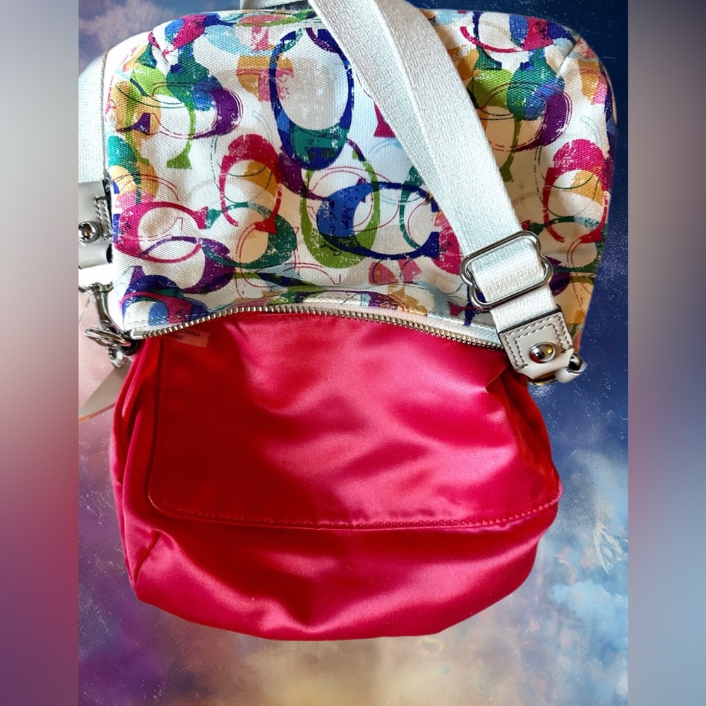 COACH Poppy Multicolor Stamped Signature C Crossbody- Y2K - Picture 8 of 12